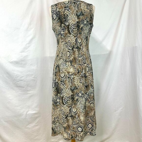 STUDIO I Vintage 90s Green Paisley Sleeveless Maxi Dress Women 12 Petite Boho - Picture 4 of 6